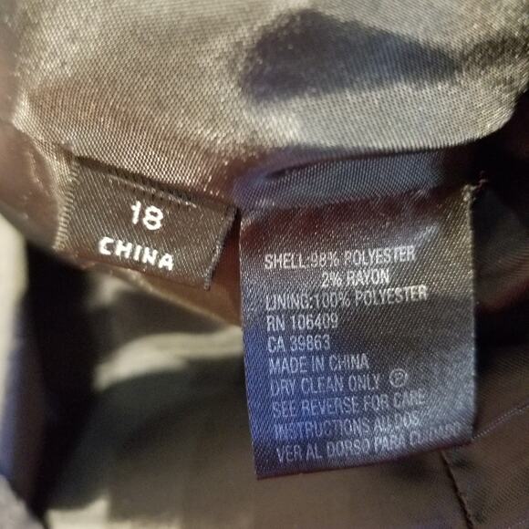 Vintage 90's Pleated Pinstripe Skirt Lined Zip Work Office Interview Size 18 - Picture 3 of 8